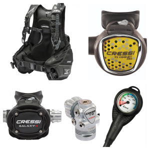 Oferta especial Pack Chaleco de Buceo Cressi Carbon y Regulador Galaxy R T10 con un descuento especial. Cantidades limitadas.